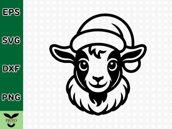Christmas Goat Head SVG