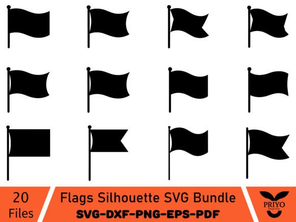 Flags Silhouette SVG Bundle