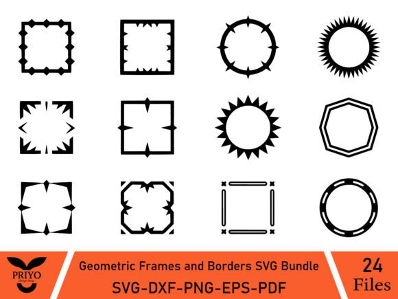 Geometric Frames and Borders SVG Bundle