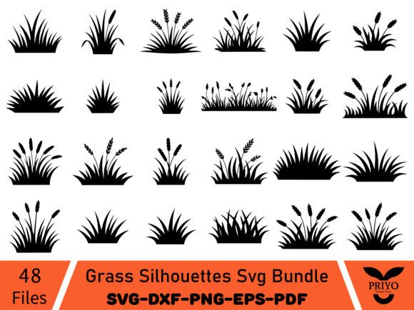Grass Silhouettes SVG Bundle