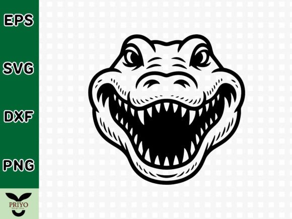 Happy Crocodile Head SVG