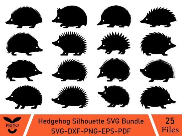 Hedgehog Silhouette SVG Bundle
