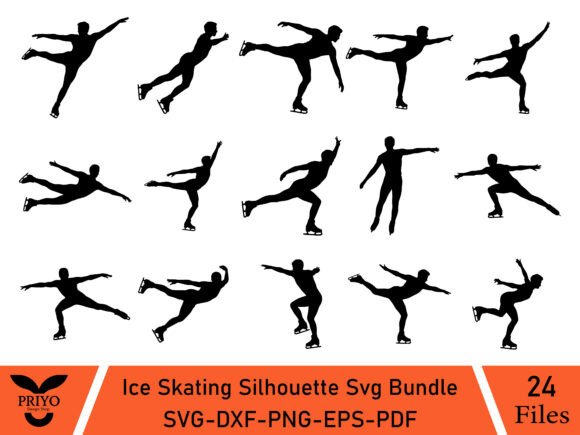 Ice Skating Silhouette SVG Bundle
