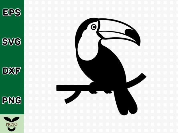 Toucan Bird Sitting on a Branch SVG