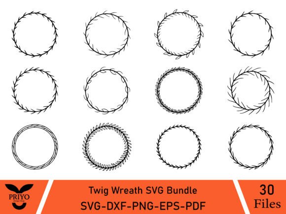 Twig Wreath SVG Bundle